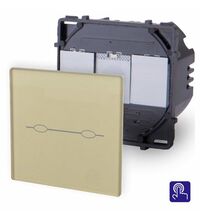 Intrerupator dublu Touch Luxus-Time, incastrat, auriu, IP20, LX-702-13