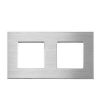 Rama decorativa aparataj unitar Luxus-Time, universala, 2 posturi, alb, aluminiu, LXBA2-11