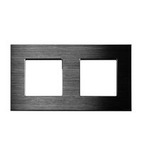 Rama decorativa aparataj unitar Luxus-Time, universala, 2 posturi, negru, aluminiu, LXBA2-12