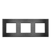 Rama decorativa aparataj unitar Luxus-Time, universala, 3 posturi, negru, aluminiu, LXBA3-12