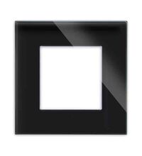 Rama decorativa aparataj unitar Luxus-Time, universala, 1 post, negru, sticla, LXBG1-12