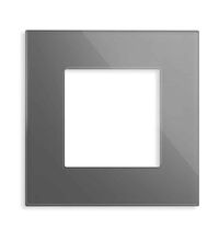 Rama decorativa aparataj unitar Luxus-Time, universala, 1 post, gri, sticla, LXBG1-15