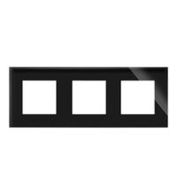 Rama decorativa aparataj unitar Luxus-Time, universala, 3 posturi, negru, sticla, LXBG3-12