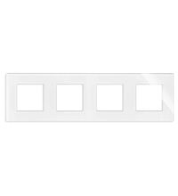 Rama decorativa aparataj unitar Luxus-Time, universala, 4 posturi, alb, sticla, LXBG4-11