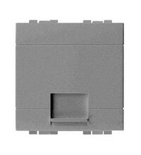 Priza modulara telefon RJ11 cat.3 Bticino, aluminiu, 2M, Living-Light, NT4258/11D