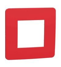 Rama decorativa aparataj modular Schneider, elipsa, 2M, rosu-alb, Noua Unica, NU280213