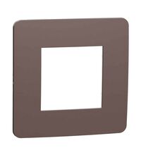 Rama decorativa aparataj modular Schneider, elipsa, 2M, ciocolatiu-alb, Noua Unica, NU280216