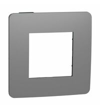 Rama decorativa aparataj modular Schneider, elipsa, 2M, gri inchis-negru, Noua Unica, NU280222