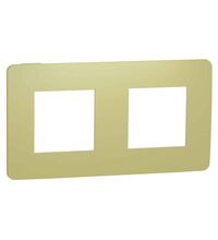 Rama decorativa aparataj modular Schneider, elipsa, 2x2M, verde deschis-alb, Noua Unica, NU280411
