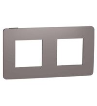Rama decorativa aparataj modular Schneider, elipsa, 2x2M, ciocolatiu-negru, Noua Unica, NU280417