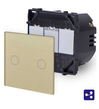 Intrerupator dublu cap scara Touch Luxus-Time, incastrat, auriu, IP20, P-702S-13