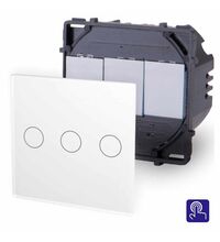 Intrerupator triplu Touch Luxus-Time, incastrat, alb, IP20, P-703-11