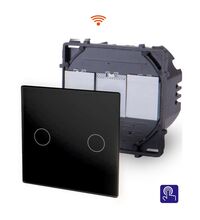 Intrerupator dublu Touch WiFi Luxus-Time, negru, IP20, PWM2-12