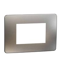 Rama decorativa aparataj modular Schneider, elipsa, 3M, aluminiu-alb, Noua Unica, NU270355M