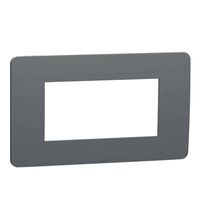 Rama decorativa aparataj modular Schneider, elipsa, 4M, gri inchis-alb, Noua Unica, NU270421