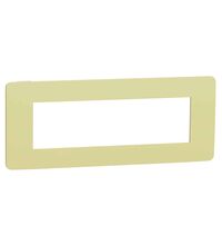 Rama decorativa aparataj modular Schneider, elipsa, 7M, verde deschis-bej, Noua Unica, NU270712