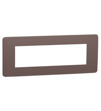 Rama decorativa aparataj modular Schneider, elipsa, 7M, ciocolatiu-alb, Noua Unica, NU270716