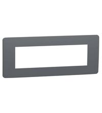 Rama decorativa aparataj modular Schneider, elipsa, 7M, gri inchis-alb, Noua Unica, NU270721