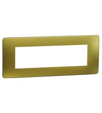 Rama decorativa aparataj modular Schneider, elipsa, 7M, auriu-bej, Noua Unica, NU270760M