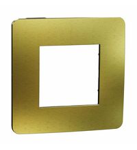 Rama decorativa aparataj modular Schneider, elipsa, 2M, auriu-negru, Noua Unica, NU280262M