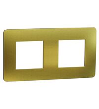 Rama decorativa aparataj modular Schneider, elipsa, 2x2M, auriu-bej, Noua Unica, NU280460M