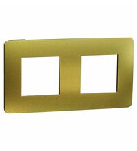 Rama decorativa aparataj modular Schneider, elipsa, 2x2M, auriu-negru, Noua Unica, NU280462M