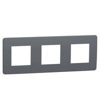 Rama decorativa aparataj modular Schneider, elipsa, 3x2M, gri inchis-alb, Noua Unica, NU280621