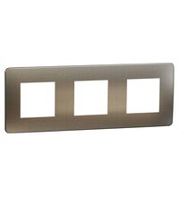 Rama decorativa aparataj modular Schneider, elipsa, 3x2M, bronz-alb, Noua Unica, NU280650M