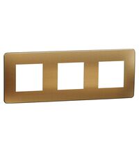 Rama decorativa aparataj modular Schneider, elipsa, 3x2M, aramiu-alb, Noua Unica, NU280657M
