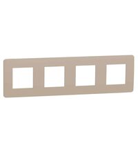 Rama decorativa aparataj modular Schneider, elipsa, 4x2M, nisipiu-alb, Noua Unica, NU280826