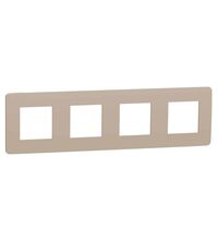 Rama decorativa aparataj modular Schneider, elipsa, 4x2M, nisipiu-bej, Noua Unica, NU280827