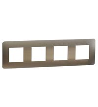 Rama decorativa aparataj modular Schneider, elipsa, 4x2M, bronz-bej, Noua Unica, NU280851M