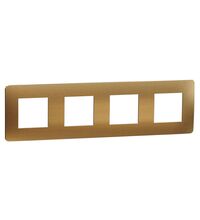 Rama decorativa aparataj modular Schneider, elipsa, 4x2M, aramiu-alb, Noua Unica, NU280857M