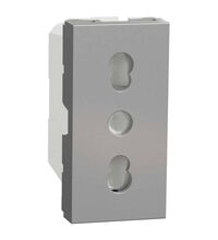 Priza modulara 2P+E Schneider, aluminiu, 1M, 16A, Noua Unica, NU302330