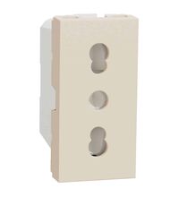 Priza modulara 2P+E Schneider, bej, 1M, 16A, Noua Unica, NU302344