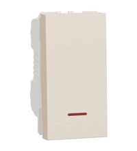 Intrerupator modular cu LED Schneider, bej, 1M, 16A, Noua Unica