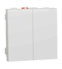 Intrerupator modular dublu Schneider, alb, 2M, 10A, Noua Unica, NU321118