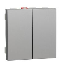 Intrerupator modular dublu Schneider, aluminiu, 2M, 10A, Noua Unica, NU321130