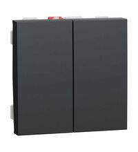 Intrerupator modular dublu Schneider, antracit, 2M, 10A, Noua Unica, NU321154