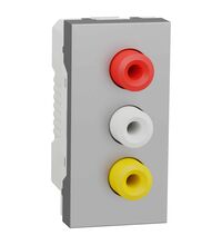 Priza modulara audio Schneider, aluminiu, 1M, Noua Unica, NU343130