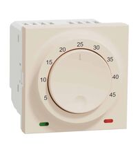 Termostat modular Schneider, pentru incalzire in pardoseala, bej, 2M, Noua Unica, NU350344