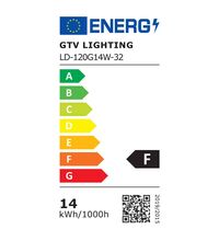 Bec LED GTV, E27, glob, 14W, 3000K