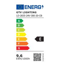 Banda LED 2835, 3200K, 24VDC, 9.6W, IP20, rola 5ml, GTV