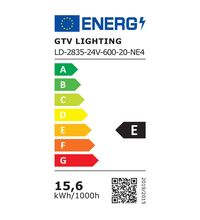 Banda LED 2835, 4000K, 24VDC, 15.6W, IP20, rola 5ml, GTV