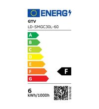 Bec LED GTV, E14, lumanare, 6W, 3000K, tip flacara, C30