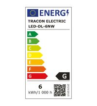 Spot LED, tip panel, incastrat, rotund, alb, 6W, 4000K, IP40, Tracon