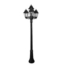 Stalp iluminat exterior gradina ornamental, tip felinar, negru, 2.30ml, 4X6.5W, Fumagalli, Gigi Bisso/Anna