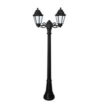 Stalp iluminat exterior gradina ornamental, tip felinar, negru, 1.85ml, 2X6.5W, Fumagalli, Artu' Bisso/Anna