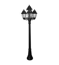 Stalp iluminat exterior gradina ornamental, tip felinar, negru, 1.98ml, 4X6.5W, Fumagalli, Artu' Bisso/Anna