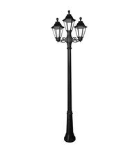 Stalp iluminat exterior gradina ornamental, tip felinar, negru, 2.60ml, 3X6.5W, Fumagalli, Ricu Bisso/Rut